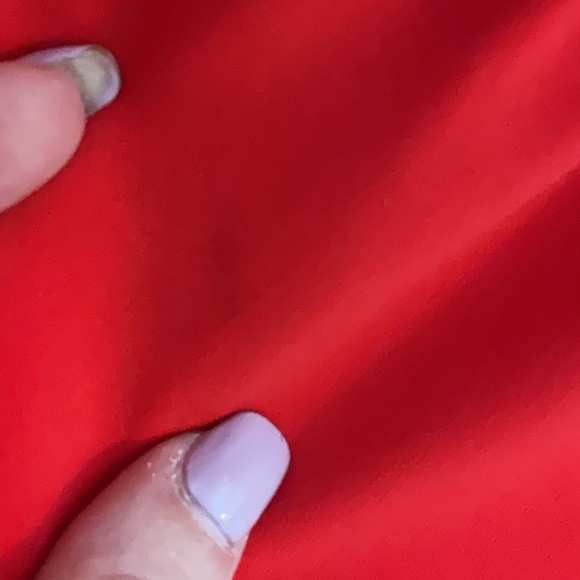 Lauren Ralph Lauren Faux Wrap Deep V-neck Sleeveless Dress, Size 6, Red - Picture 9 of 10